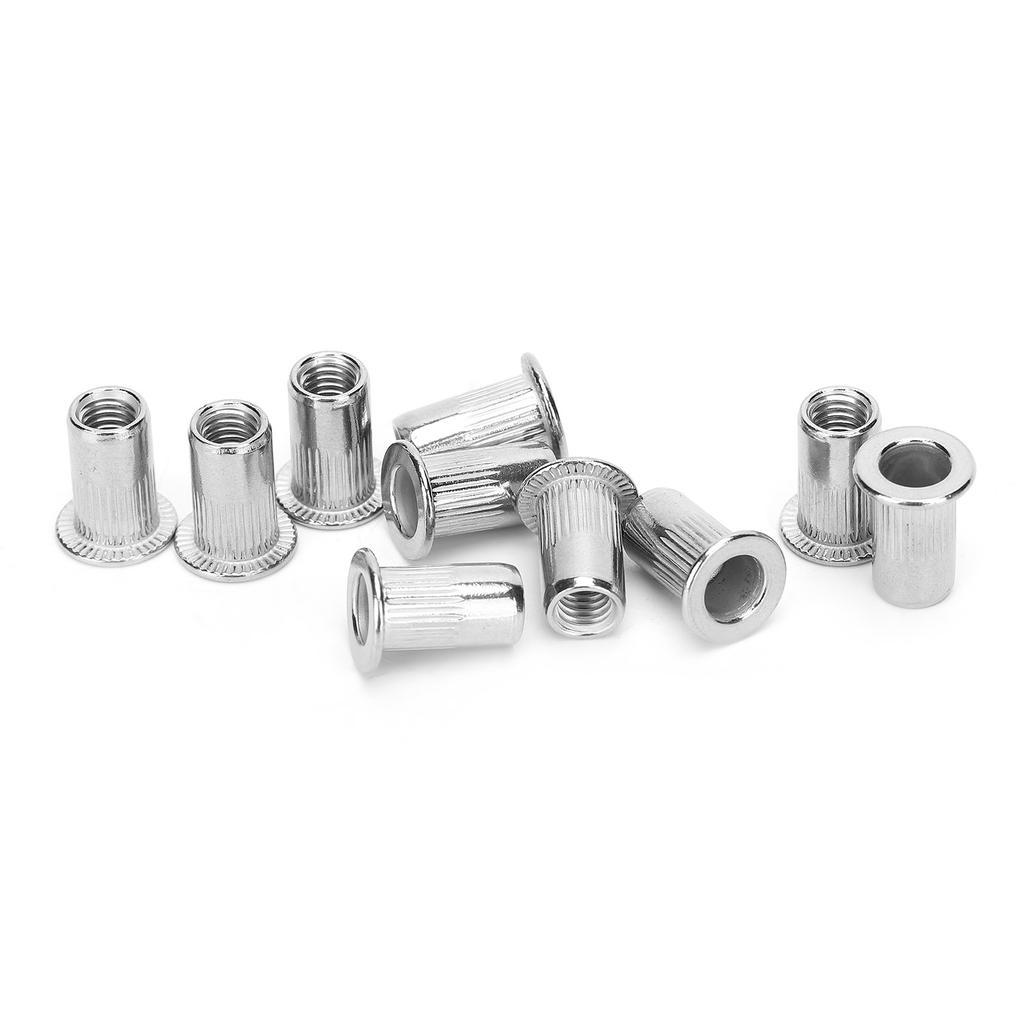 50Pcs Stainless Steel Rivet Nut Ribbing M5 Fastener Hardware Industrial Supplies