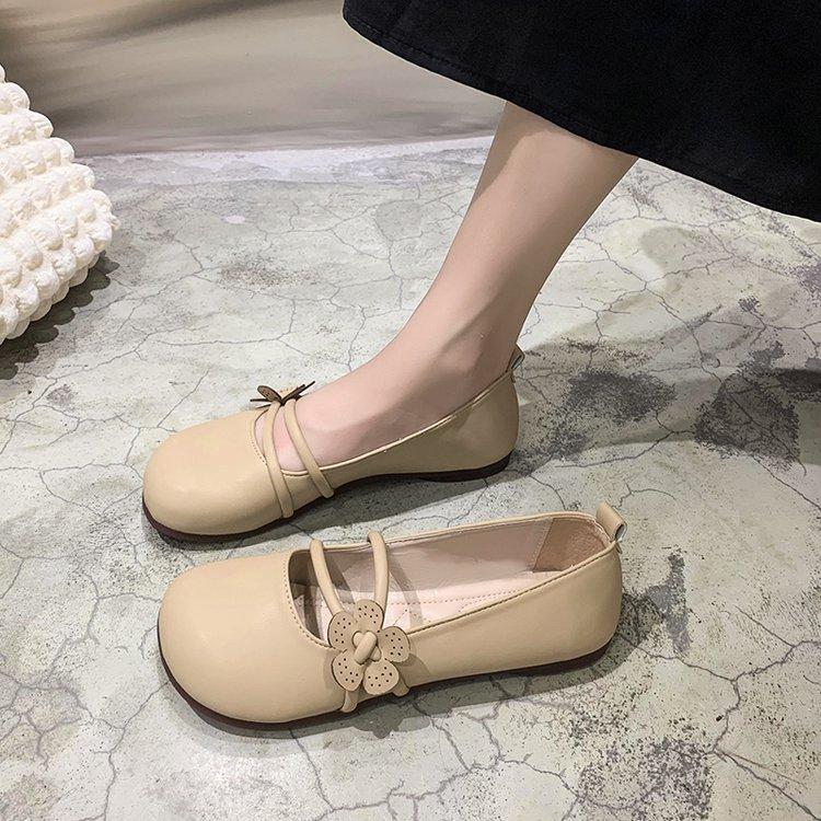 Mary Jane shoes women's shoes 2025 autumn new French with skirt single shoes soft-soled beanie shoes pregnant women small leather shoes