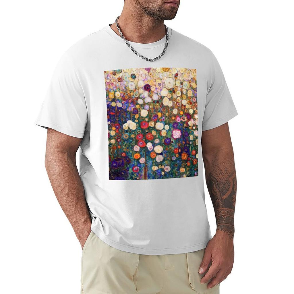 Blomsterträdgård Gustav Klimt T-shirt topping överdimensionerad överdimensionerade t-shirts för män