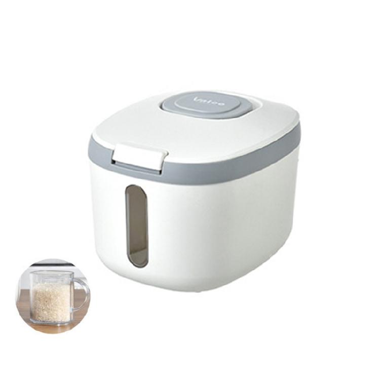 

Rice Bucket Storage Box Dispenser Container Grain Jar Kitchen Organizer small серый