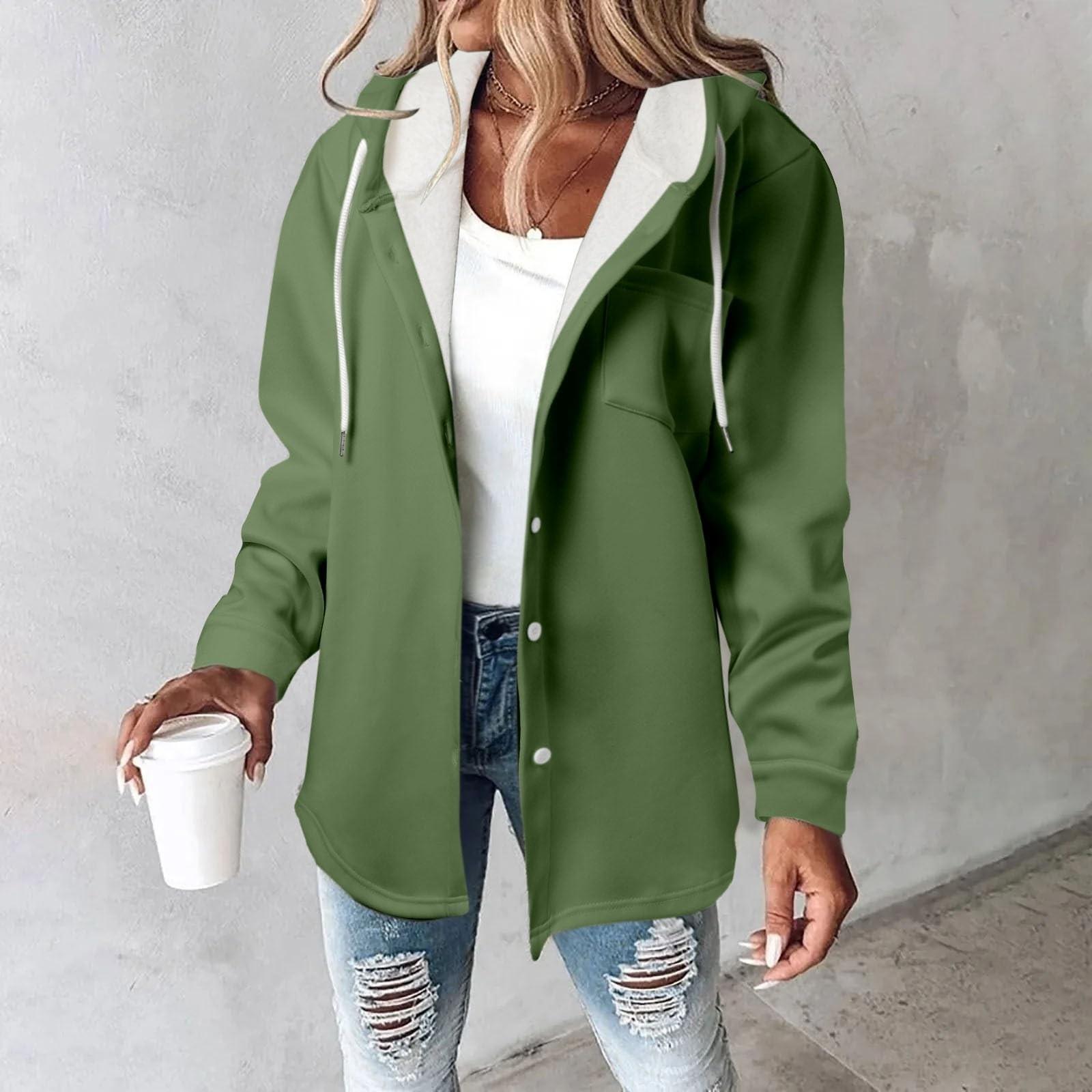 

Флисовые толстовки с капюшоном для женщин, теплая толстовка с принтом, на пуговицах, на шнурке, с капюшоном, куртка, пальто L