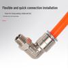Copper-Nickel Pneumatic Quick Connector, Male Thread Elbow, Right Angle Rotatable, Push-In PL8-02, PL6-01/4-M5.