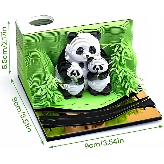 3D Creative Time Piece Calendar 2026 Desk Weekly Calendar Decoration with Acrylic Case, Paper Sculpture Non-stick Notes, Paper Carving Art Craft