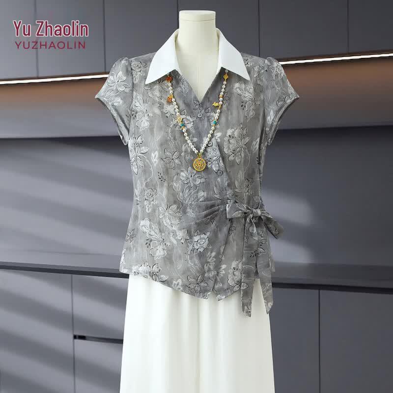 

YUZHAOLIN Women s Floral Print Sleeveless Top & Wide-Leg Pants Set 3XL