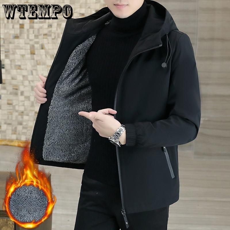 Winter Warm Outerwear for Men Trendy Fleece Jacket Casual Sports Outdoor Windbreaker Top Trench Coat for Men