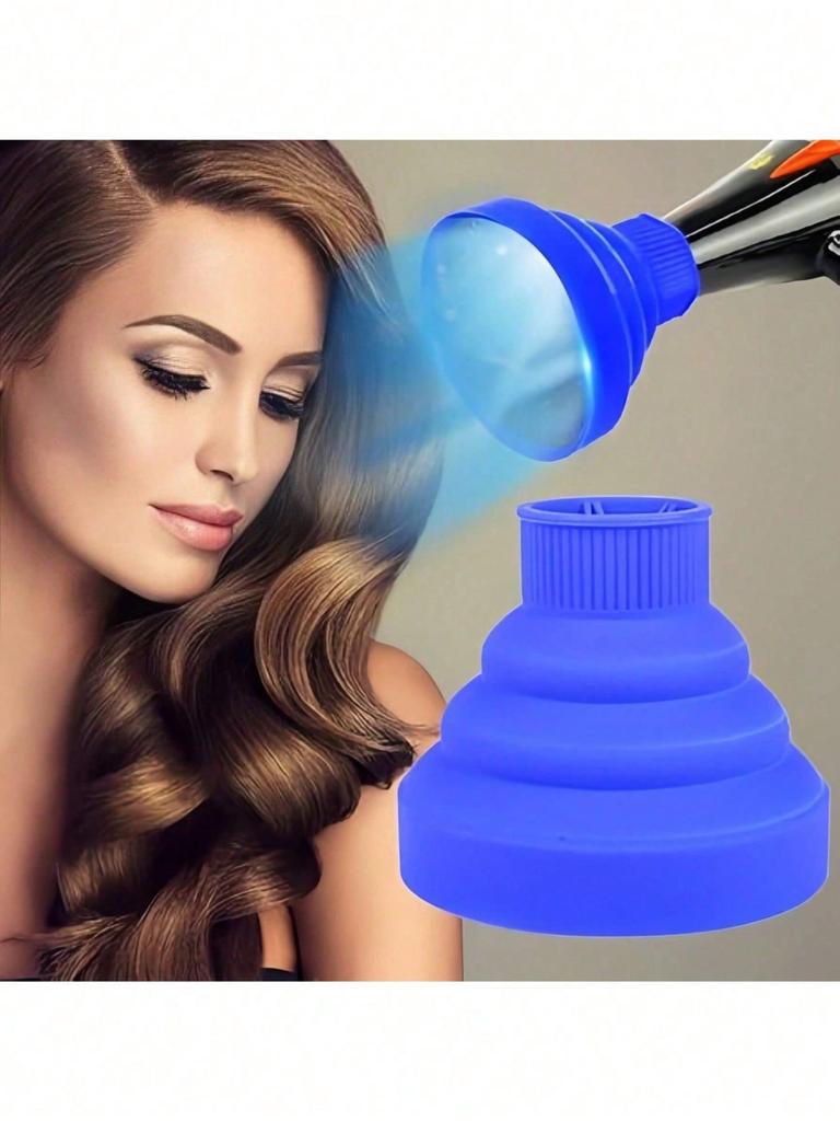 1pc universal silicone hair dryer diffuser cover adjustable heat-resistant accessory, used to define curly and frizzy control