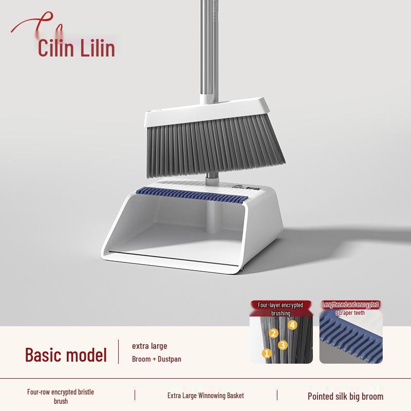 Li Lin Large Foldable Broom & Dustpan Set - Thick, Durable, Easy To Store Household Cleaning Tool