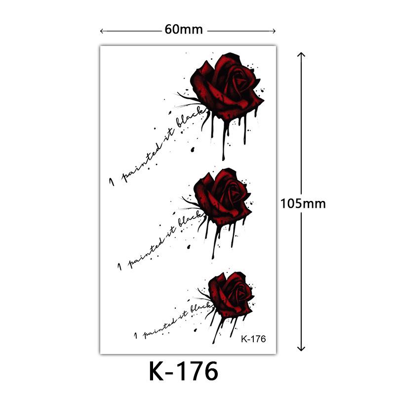 

Маленькие свежие водонепроницаемые наклейки для татуировок: Английские буквы, цветы и эскизы бабочек 60*105mm