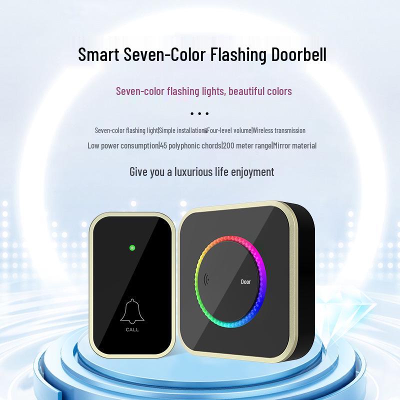 Smart Wireless Doorbell with Long-Range Remote and Flashing Light for Home and Elderly Use