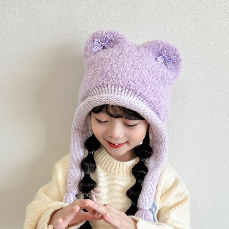 Baby pullover hat cartoon cute woolen hat hat wool men and women in winter thickened and cute fluff children's care