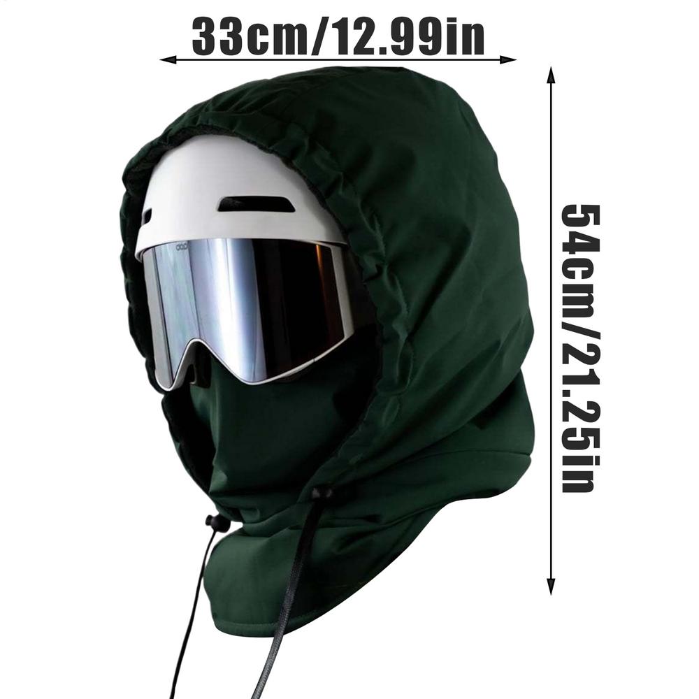 

Cold Weather Face Cover Waterproof Thermal Thickened Headwear Men Riding Winter Full Face Cover For Riding Hiking Running темно-зелений колір