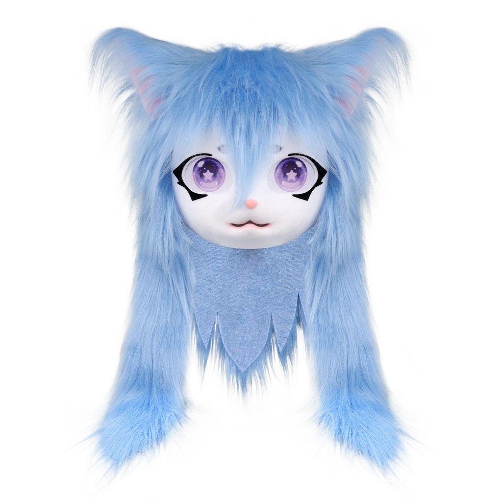 Plush Fursuit Cat Head: Wearable Cute Lolita Cosplay with Ears