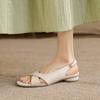 Krazing Pot Microfiber Low Heels Concise Style Buckle Straps European Design Summer Size 43 Size 42  Women Sandals