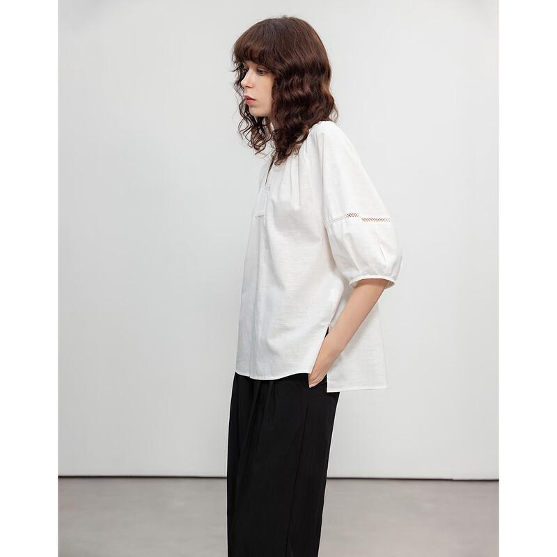Little Rose Women s Linen Blend Round Neck Top M