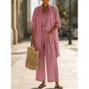 Summer 2026 Euro-American Solid Color Straight-Leg Travel Casual Three-Piece Set