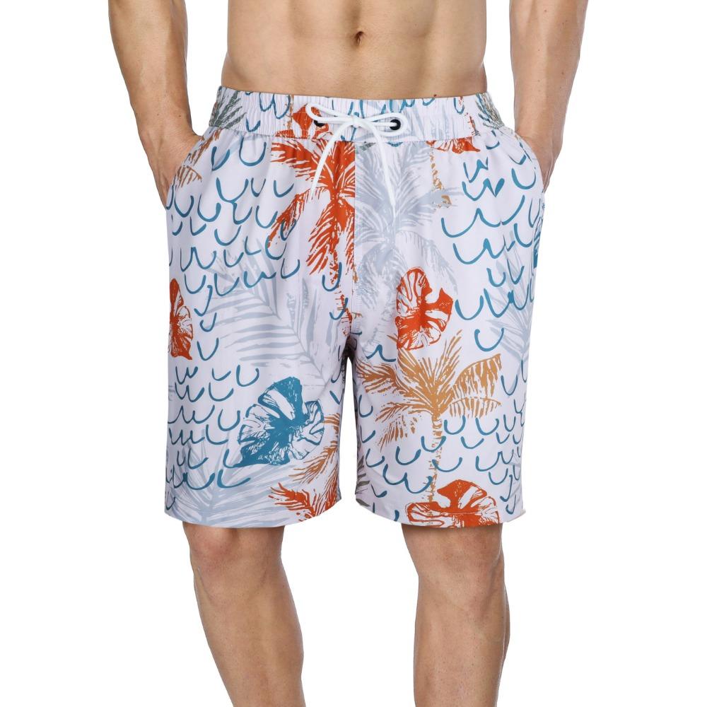 CHARMLEAKS Men Swim Shorts with Side Pockets Quick Dry Board Shorts
