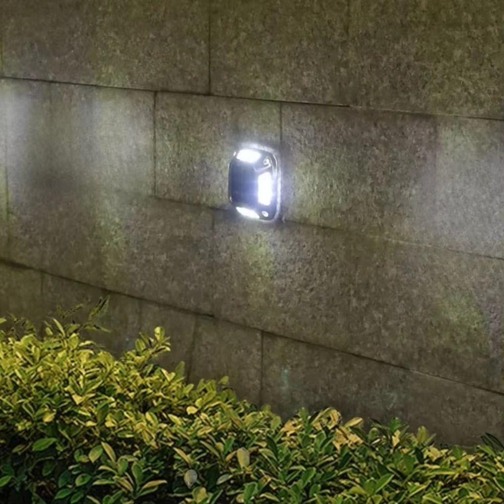 4 PCS Waterproof Garden Light 8 LED Deck Light Warning Light Solar Ground Lights Walkway