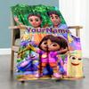 Dora Explorer Customize Text Blanket Lightweight Customizable Blanket Soft Warm Cozy Suitable for Sofa Office Living Room Home Decor All-Season Use