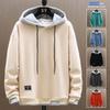 Felpa con cappuccio da uomo color block, vestibilità larga, pullover casual