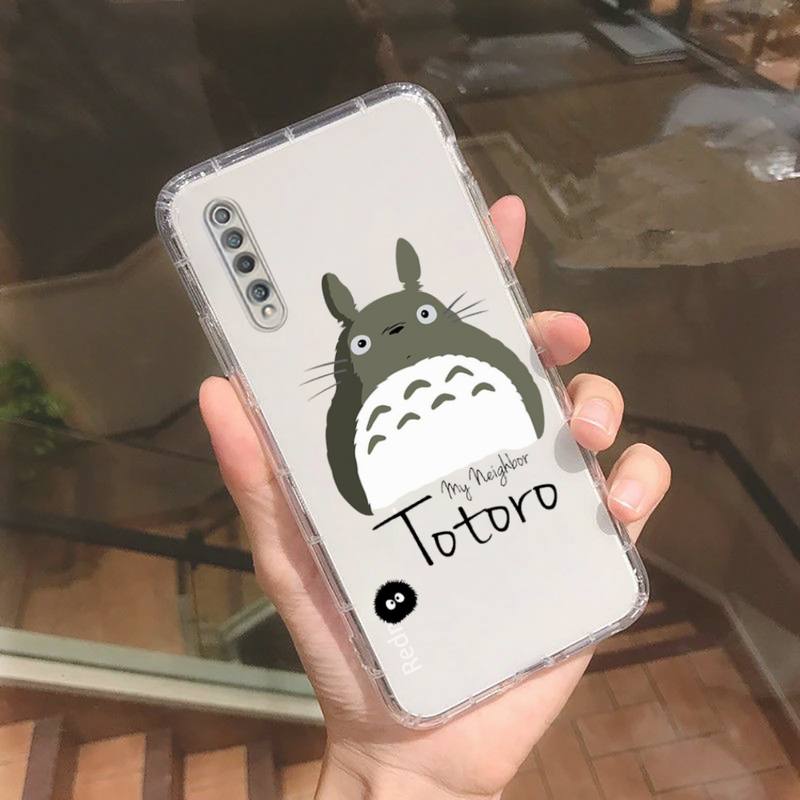 Totoro sprite away anime carino linea Custodia per telefono Trasparente per Xiaomi redmi note x f poco 10 11 9 7 8 3 i t s E pro cover shell