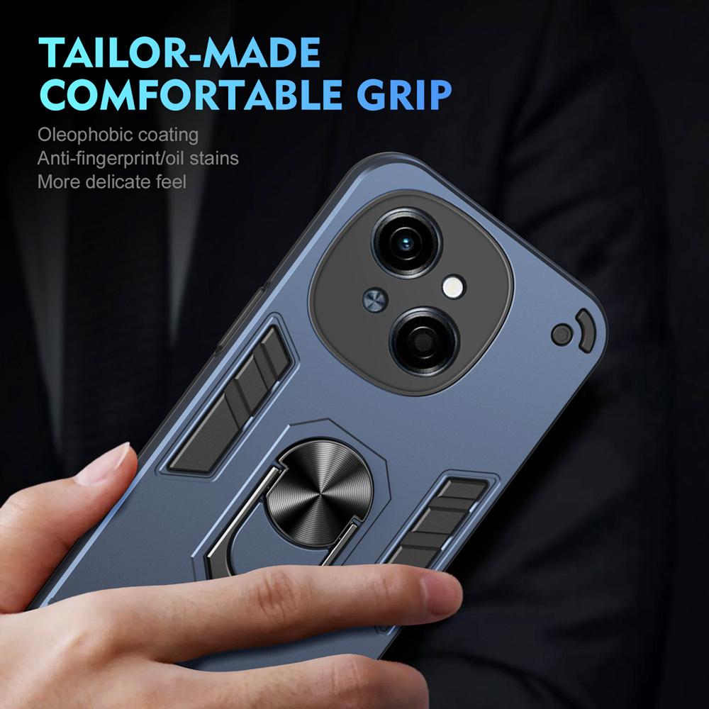 KEYSION Shockproof Case for TECNO Spark Go 1 Go 2025 Silicone+PC Camera Protection Ring Stand Phone Back Cover for Tecno Pop9 4G
