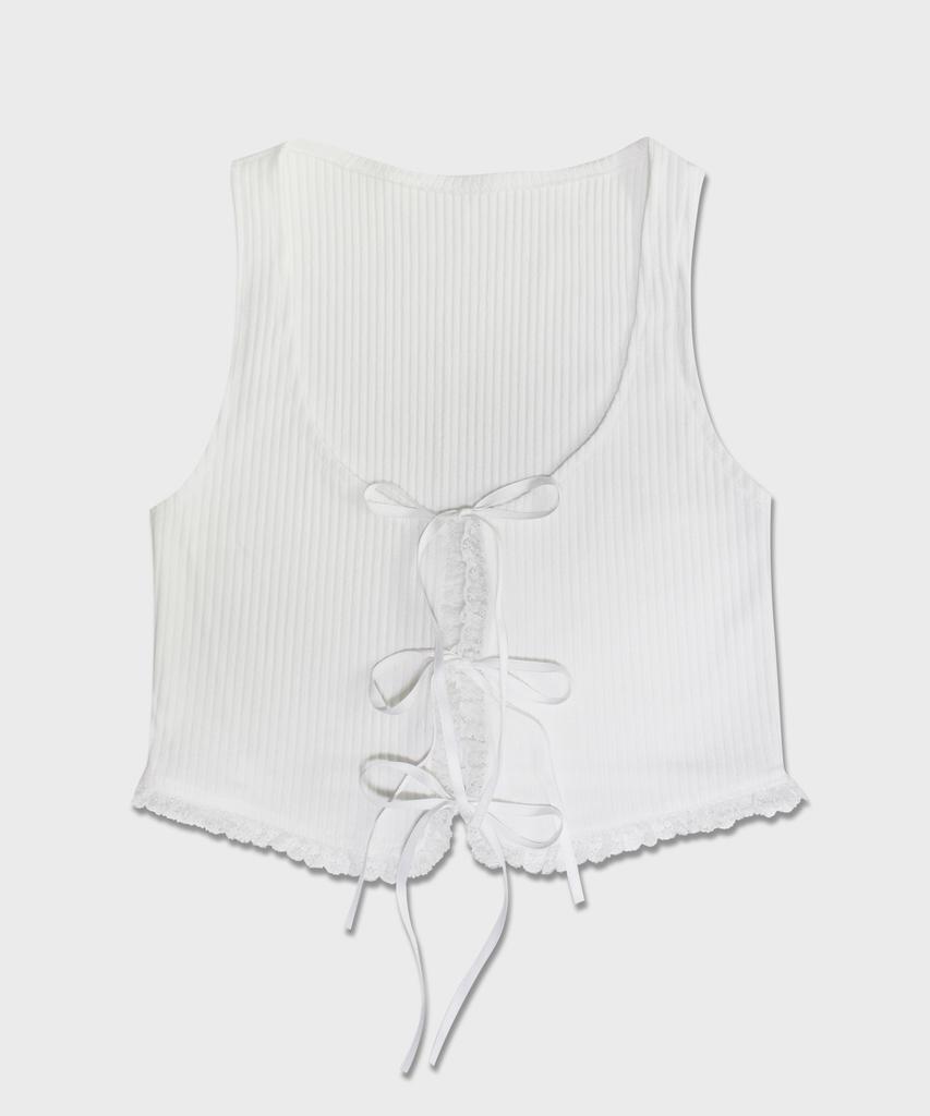 5OML Knit Lace Top (White)