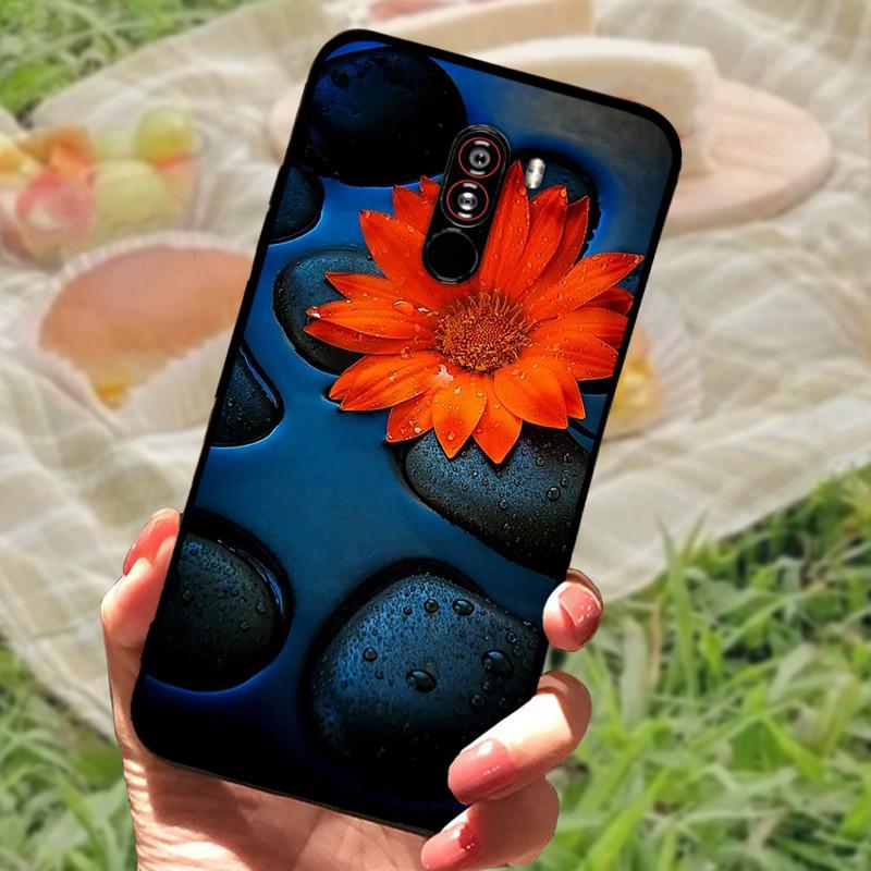 For Xiaomi Mi Pocophone F1 Case Cover PocoF1 Silicone Soft Marble Black Bumper Funda Coque for Xiaomi Poco F1 Poko Protective
