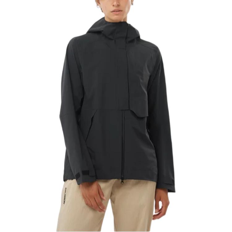 SALOMON Outerpath Pro 2.5L Windproof Waterproof Breathable Ski Jacket Women Jackets Deep-Black LC2206800