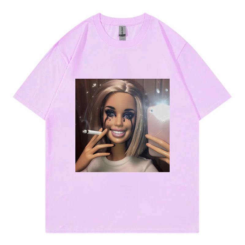 What Is Love  Funny Disgusting Doll Face Meme Tshirt Gothic Fashion Short Sleeve Tshirts Men Women Casual Oversized T Shirts