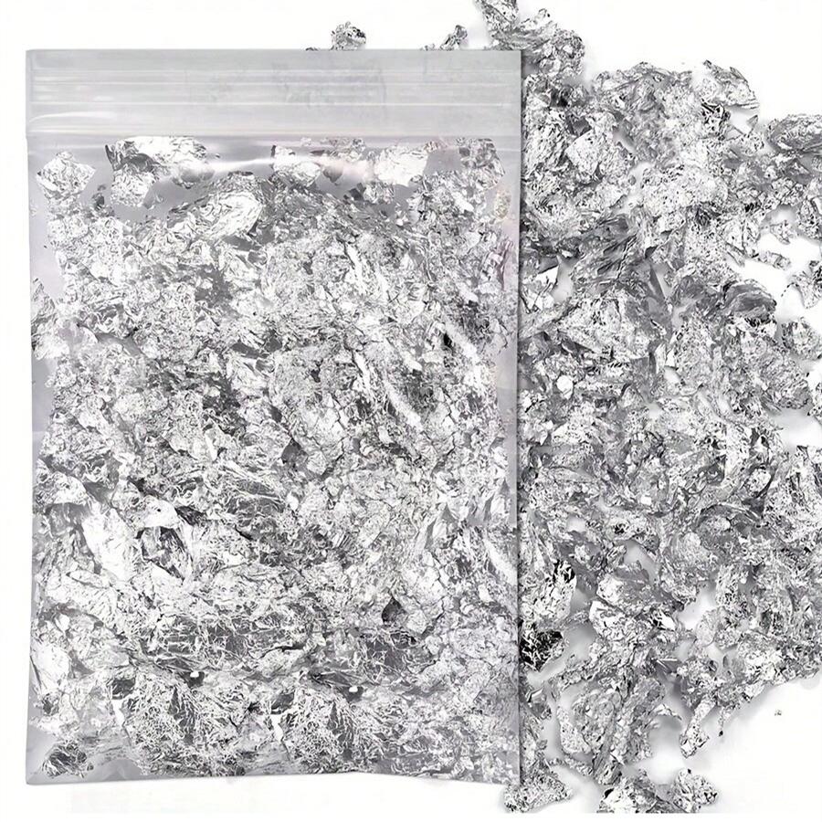 Gold Silver Bronze Foil Paper Irregular Aluminum Sticker Flakes Glitter Handmade Epoxy Resin Decor Candle Making Supplies