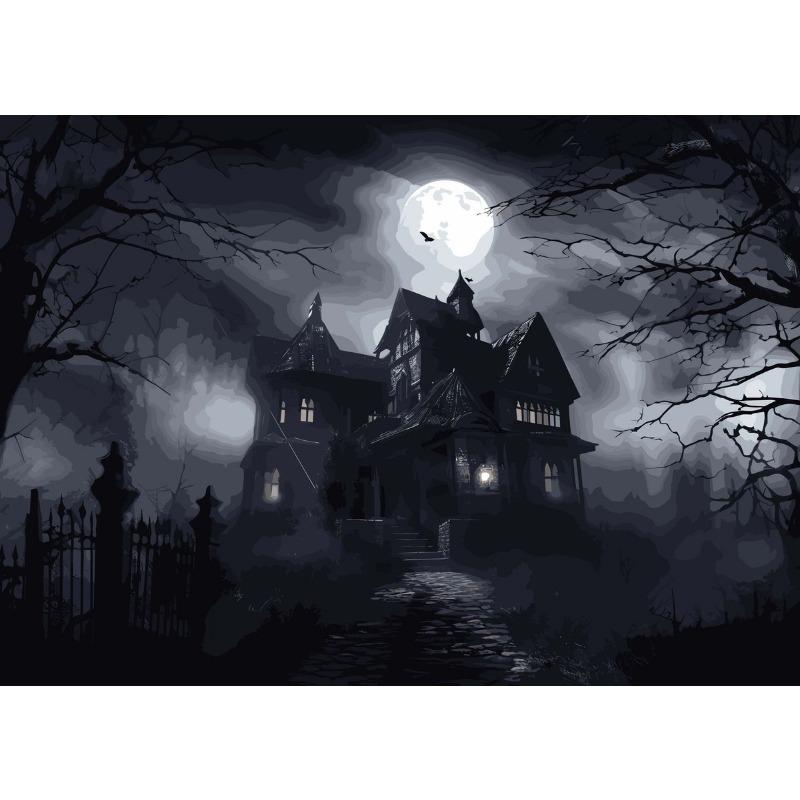 Poster Fundal de Noapte Pădure Întunecată Horror Cimitir Bântuit și Imprimeuri Imprimare pe Pânză Artă de Perete Imagine pentru Camera de Zi Decor Acasă