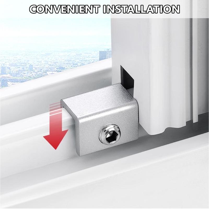 10Pcs Aluminum Alloy Window Stoppers Sliding Window Antitheft lock with Key Sliding Door Frame Restrictor Security Lock