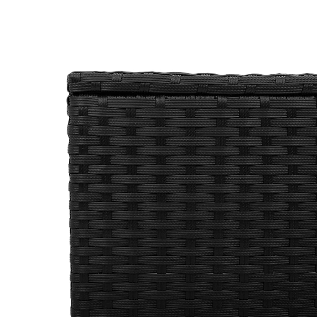 Vidaxl Stół Ogrodowy Ze Szklanym Blatem, Czarny, 55X55X37Cm, Rattan Pe