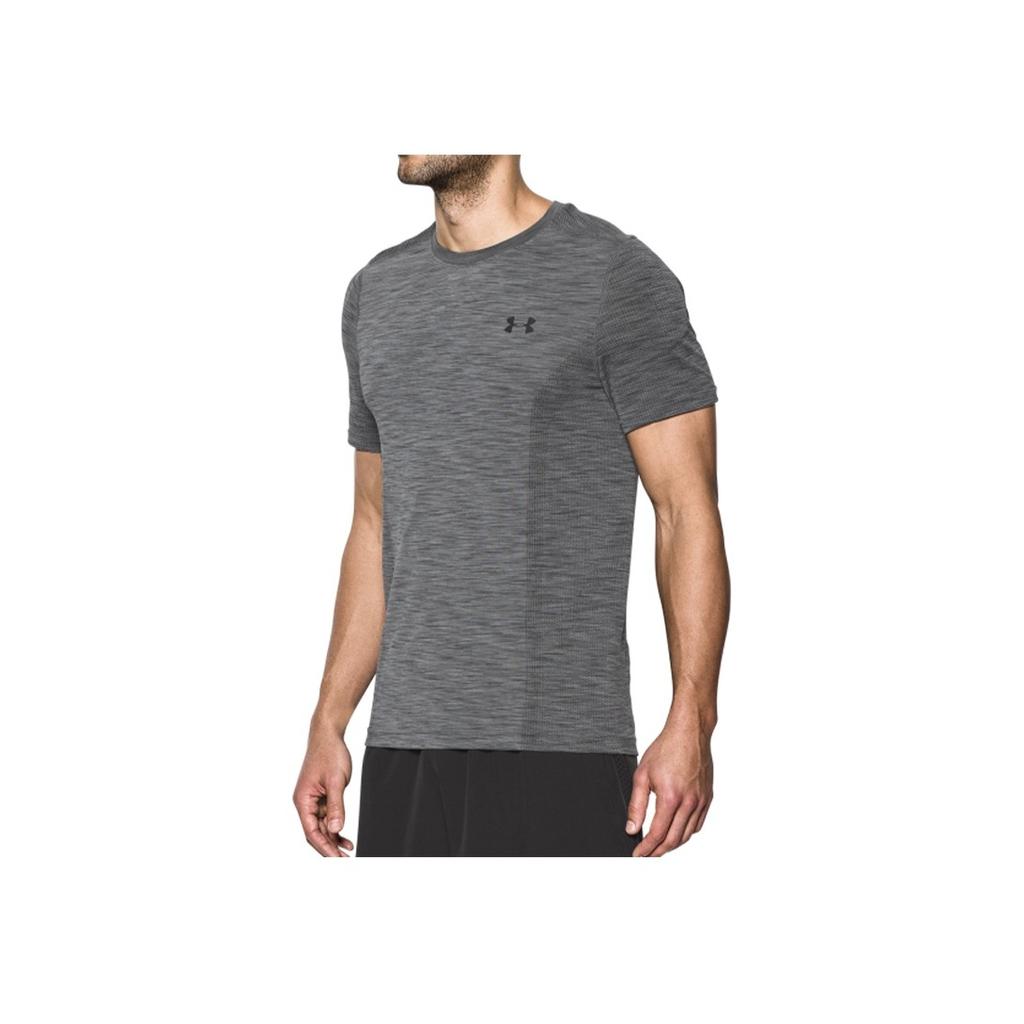 Under Armour Seamless Printed Casual Round Neck Short Sleeve T-Shirt Men Tops Gray 1289596-040