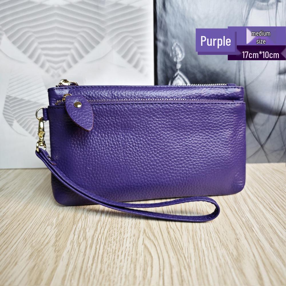 Korean Style Genuine Leather Multi-Functional Women's Wristlet Clutch Wallet