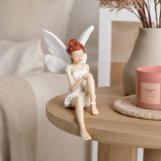 Flower Fairy Ornaments, Beautiful And Fine Carving Figurines, Resin Sculpture for Home Patio Balcony Garden