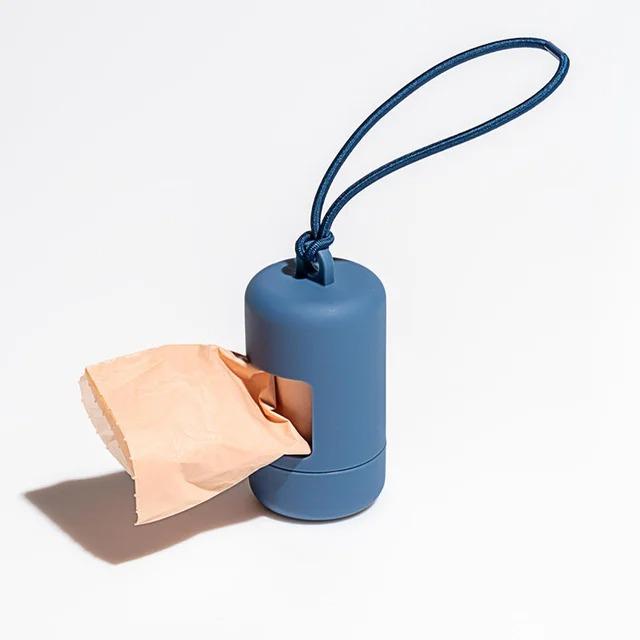 Hondenpoepzakhouder Draagbare dispenser voor hondenpoepzakjes Luxe stijlvolle hondenpoepzakhouder Dispensers Schoonmaakbenodigdheden (Dark Blue,No Trash Bag)