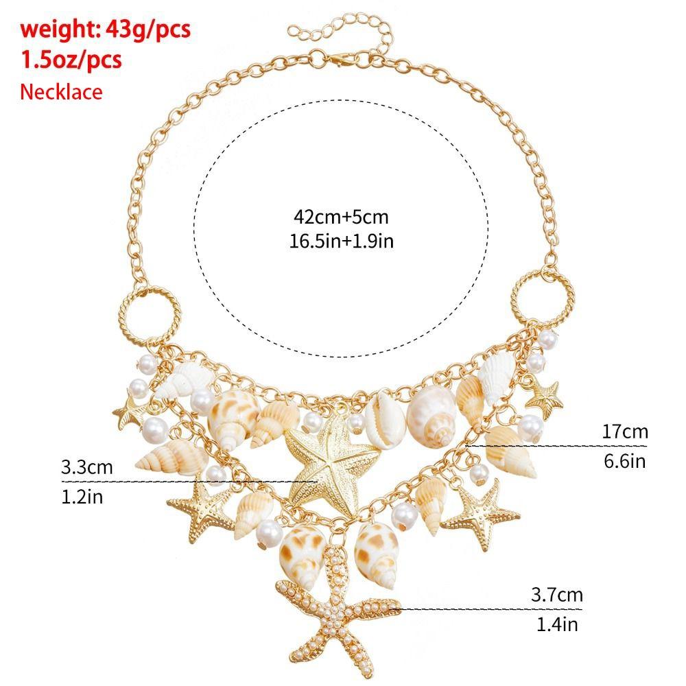 Sea Star Body Chain Imitation Pearl Shell Waist Link Summer Jewelry Accessories  for Women