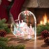 Romantic Christmas Gifts Heart Shaped Acrylic Tabletop Sign, 2D Winter Snow Scene Desktop Ornament Holiday Centerpieces with Santa, Snowman