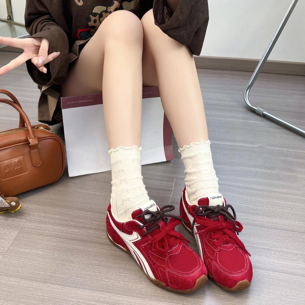 Lan Cabinet Edition~ Inner Height Increase 5cm Autumn Maillard Dexun Shoes Women's 2025 New Fashion Soft Sole Versatile Jogging Shoes