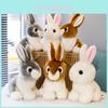 Adorable Long-eared Bunny Plush Toy Cute White Rabbit Stuffed Animal For Kids