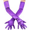 55CM Satin Lung Spectacol pe Scenă Multicolor Mănuși Femei Accesorii Bal Cosplay Moale Neted Solid Elasticitate Ridicată