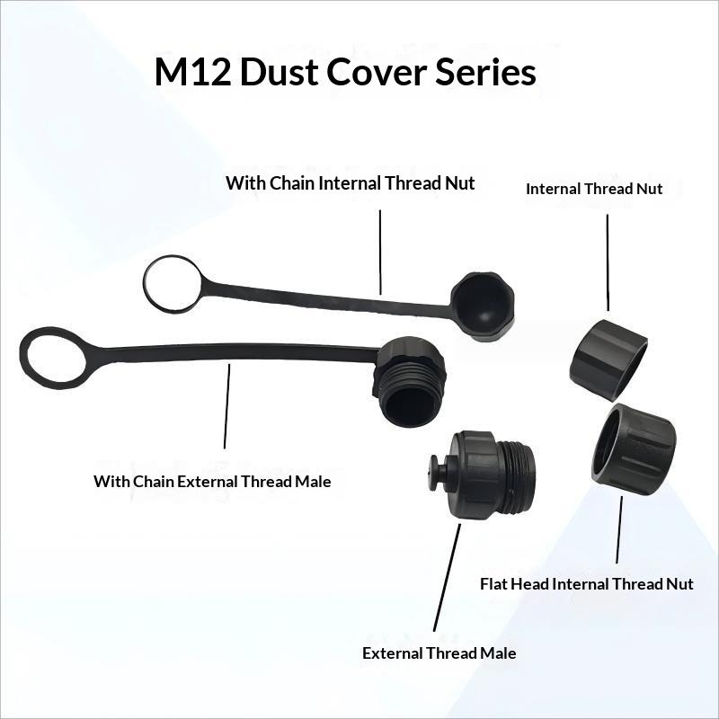 5/10Pcs Internal Thread/External Thread Connector Cover With Rope M12 Dust Cover For Aviation Plug Special Male And Female Cap