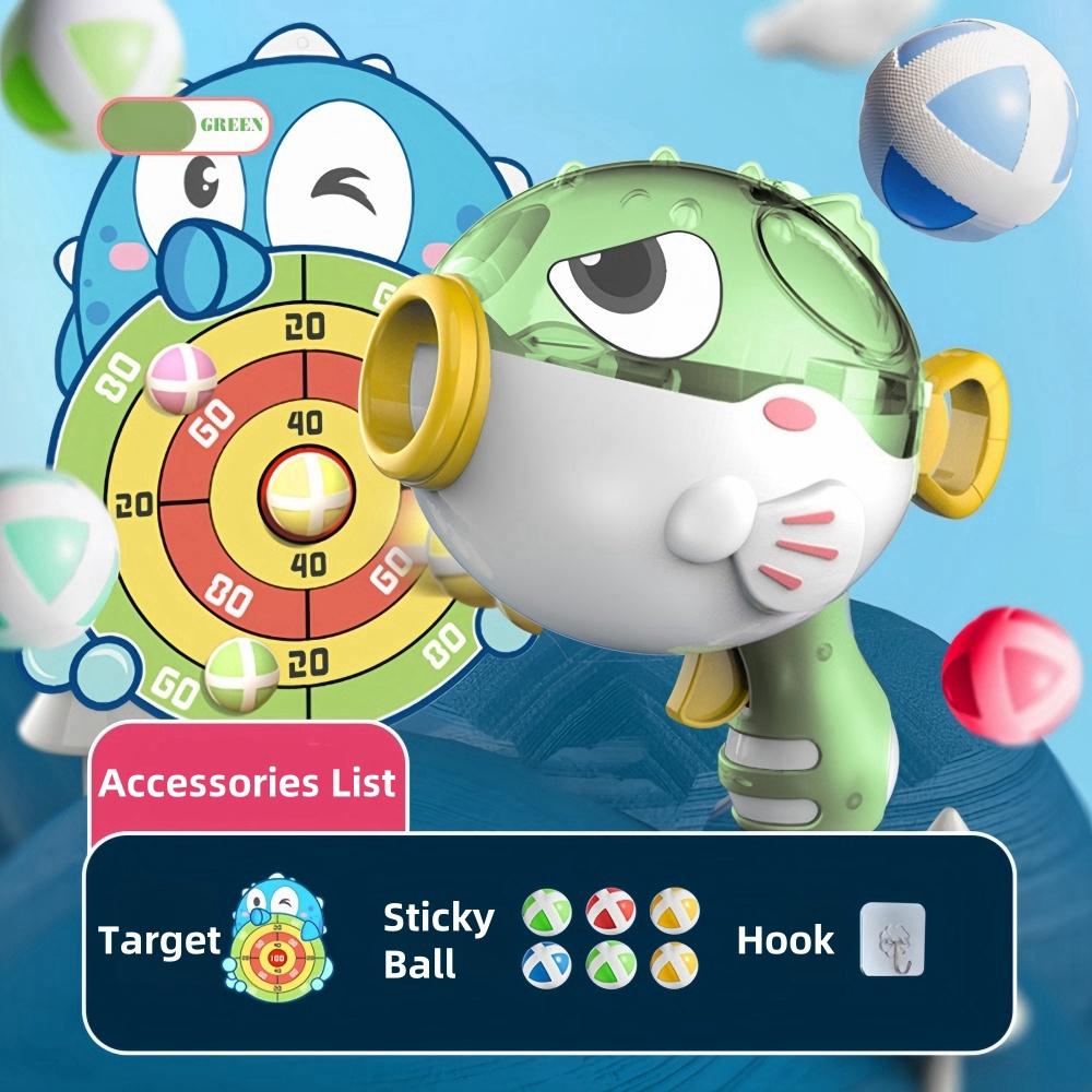 

Пистолет для стрельбы липкими шариками из рыбы-собаки, игры в помещении и на улице, рождественские подарки на день рождения для мальчиков и девочек в возрасте 3, 4, 5, 6 лет