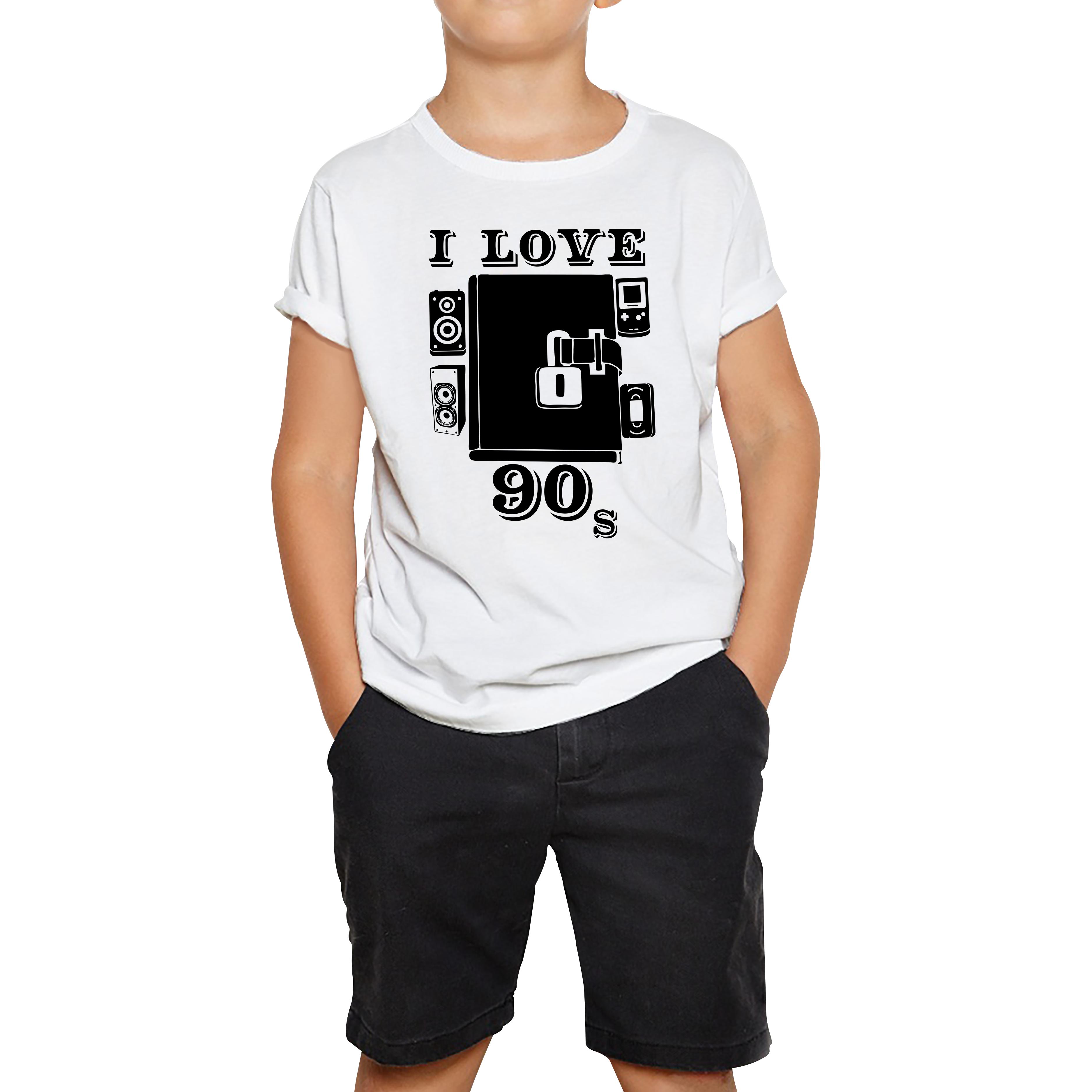 I Love 90s Dairy Old Music Kids T Shirt 150