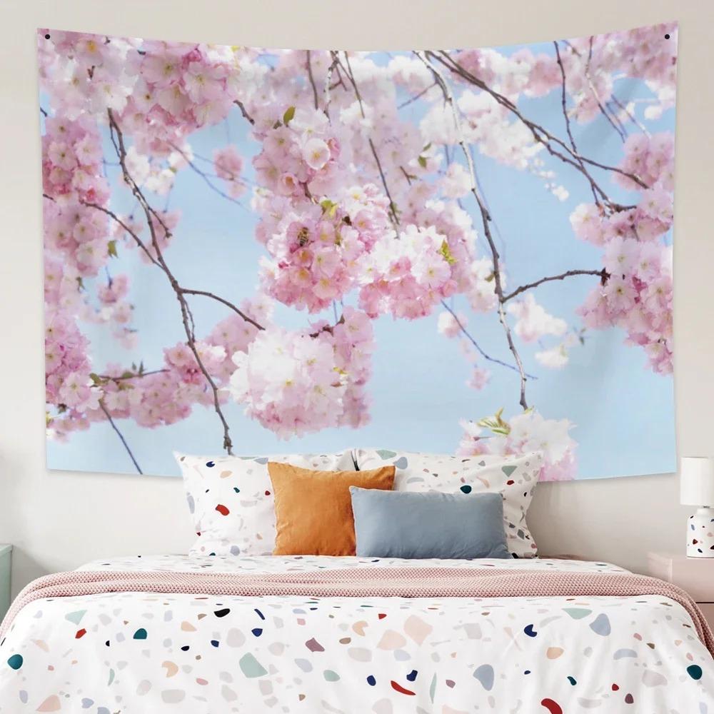 Spring Landscape Trees Flowers Decorative Tapestry Home Wall Decor Living Room Office Tapestry
