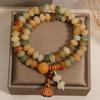 Dunhuang Lotus Bodhi Double Circle Bracelet - Playable Buddhist Prayer Beads for Men and Women