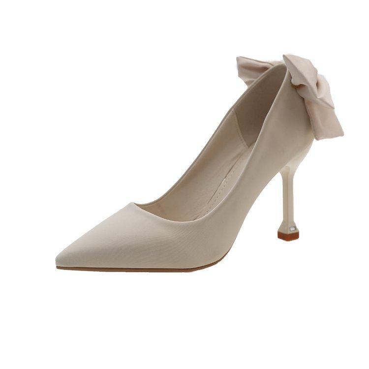 

[youshilai] French pointed solid color high heels women s thin heel design sense niche light mouth temperament single shoes 39