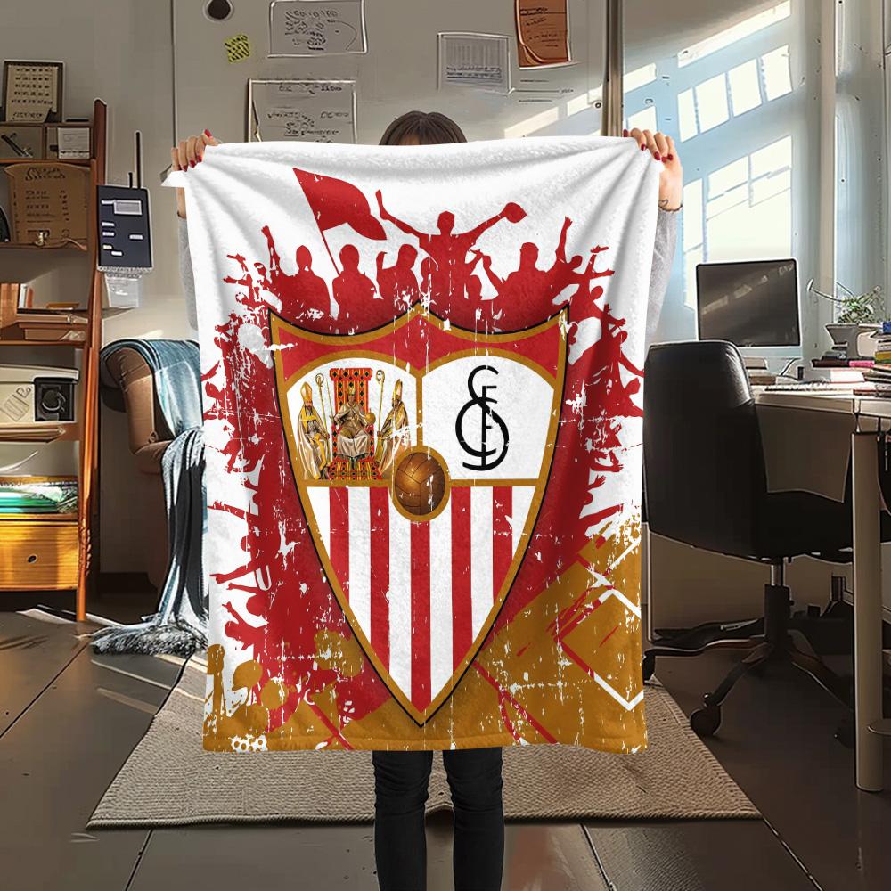 Sevilla FC Flannel Blanket, High Quality Comfortable for All Seasons, Home Decor, Warmth and Comfort