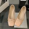 Fashion Soft Female Shallow Women Flats With Shoes Height Increasing Footwear Fashion Butterfly-Knot Ladies Flats Slip On Shoes